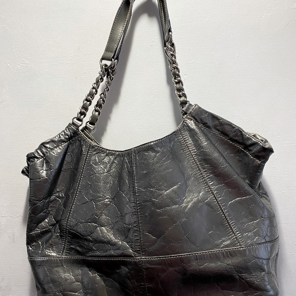 Ann Klein silver hobo bag